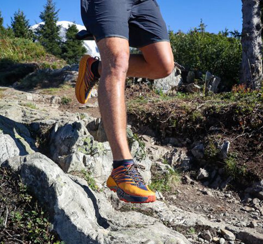 Hoka One One Mens Trail Shoes - Speedgoat 4 - Orange - RMEK46537